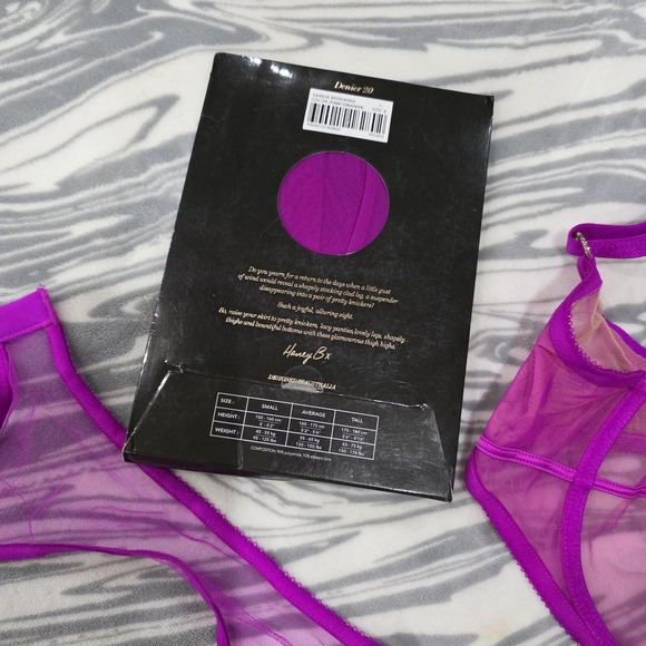 Honey Birdette Saskia purple and set with thigh highs. - Picture 7 of 7